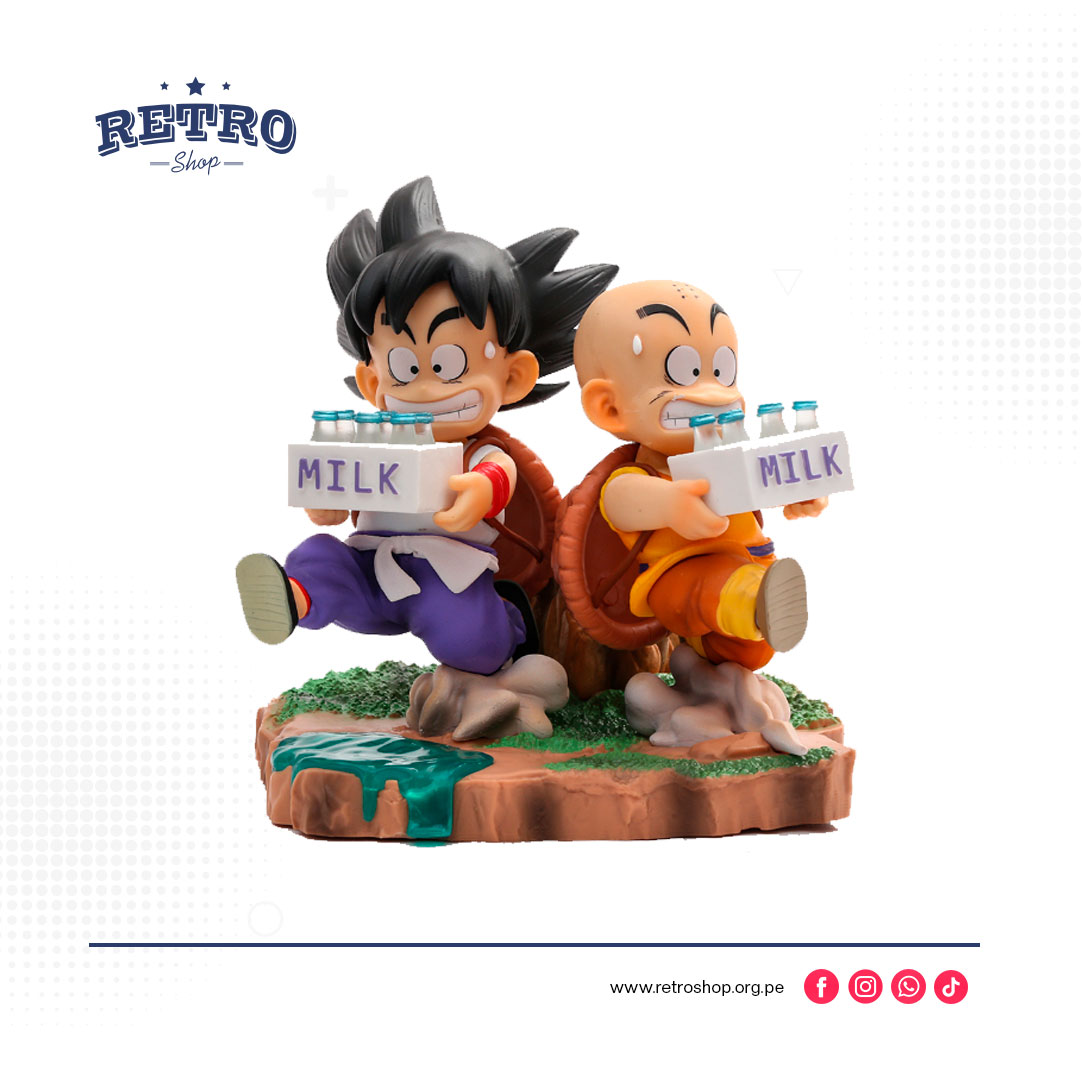 Son Goku y Krillin entrega de leche