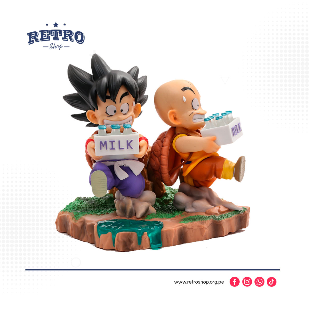 Son Goku y Krillin entrega de leche