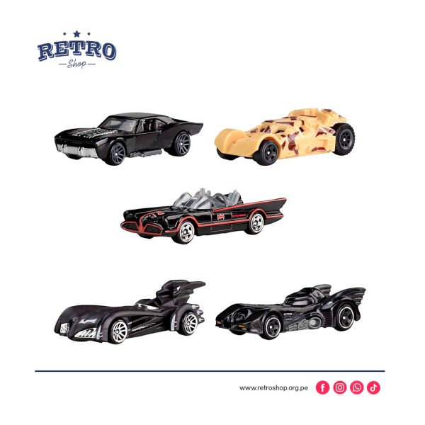 Hot Wheels 5 vehículos Batman del 85 aniversario