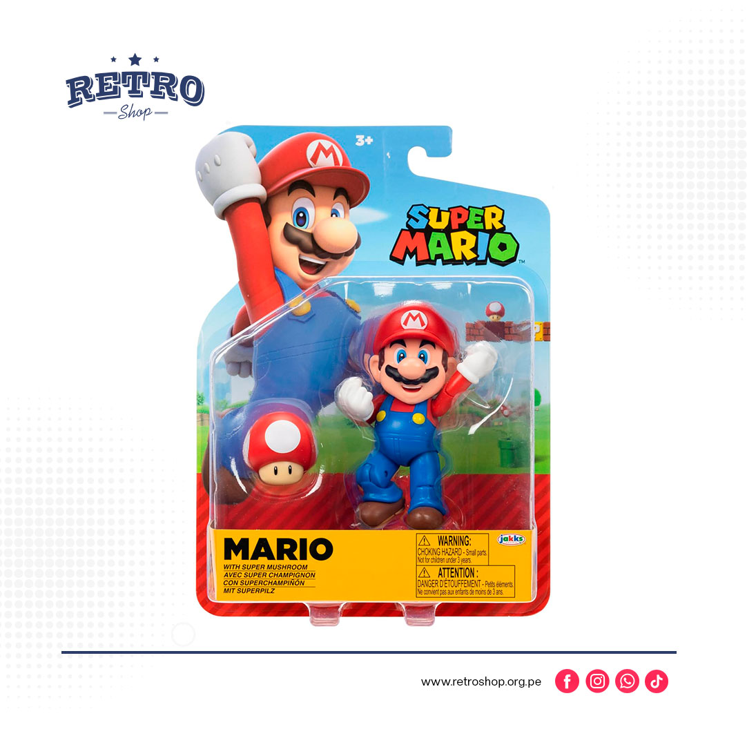 Mario con Champiñon - figura Nintendo