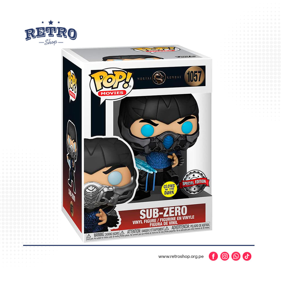 Funko Pop Movies: Mortal Kombat - Sub-Zero GITD Pop! Figura de vinilo exclusiva