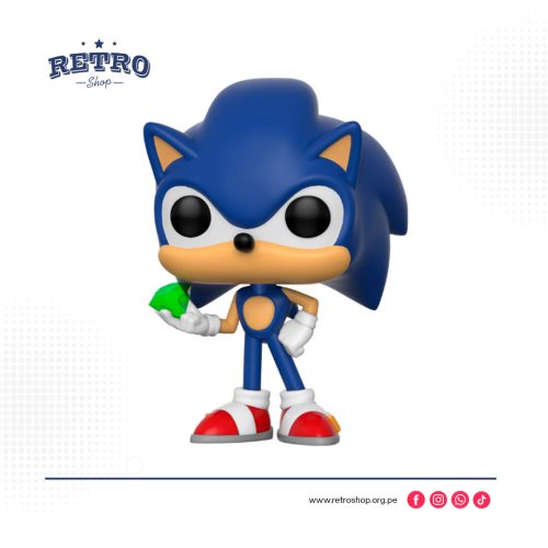 Funko Pop! Games: Sonic - Juguete coleccionable de Sonic con esmeralda, azul