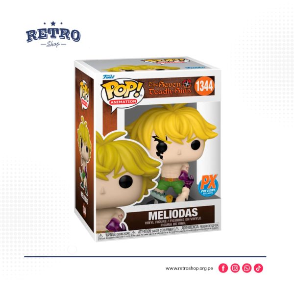 Pop! Animación: Los siete pecados capitales - Figura de vinilo PX de Meliodas