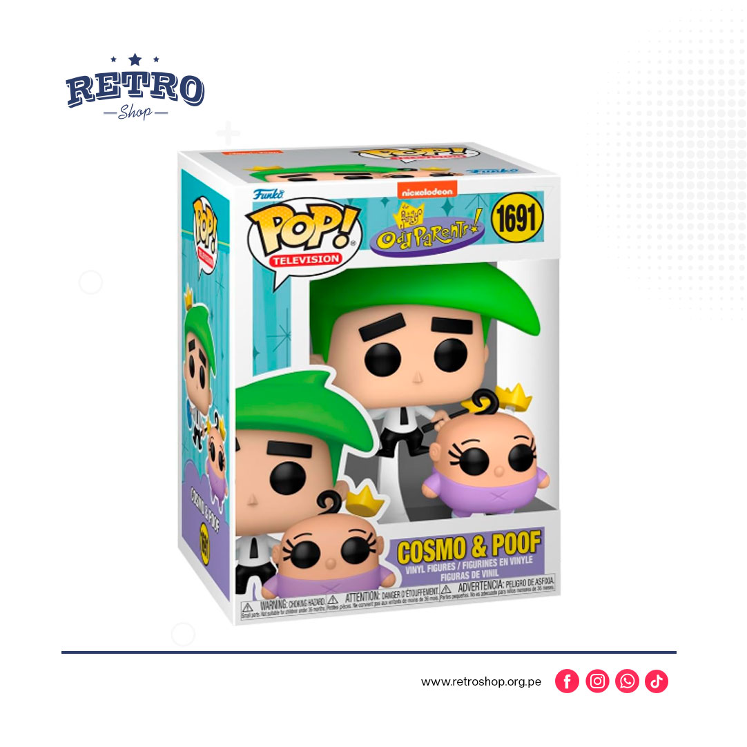 Fairly-Odd-Parents---Cosmo-and-Poof Funko Pop&Buddy: Padrinos Magicos - Cosmo and Poof